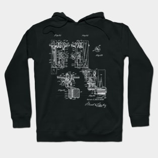 Automatic Bowling Machine Vintage Patent Drawing Hoodie